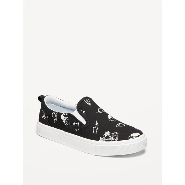 Slip-On Canvas Sneakers for Boys - Black