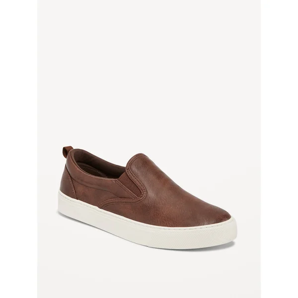 Slip-On Sneakers for Boys - BROWN LEATHER