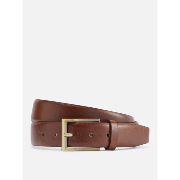 Smooth Faux Leather Belt - Chocolate