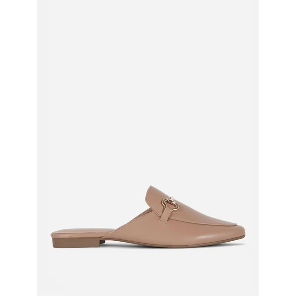 Snaffle Buckle Mule Loafers - Camel