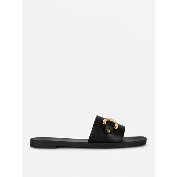 Snaffle Buckle Slides - Black
