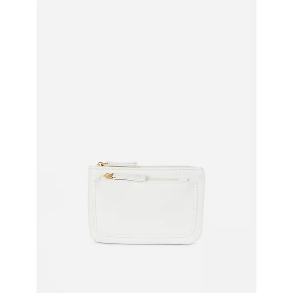 Snake Effect Coin Purse - White