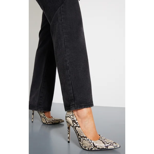 Snake Print PU High Stiletto Court Heels