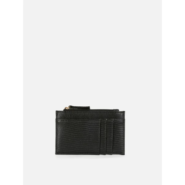 Snakeskin Texture Cardholder - Black