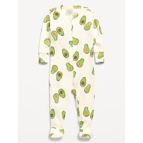 Snug-Fit 2 Way Zip Footed One-Piece for Baby - Light Avocado