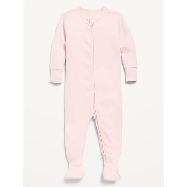Snug-Fit 2 Way Zip Footed One-Piece for Baby - PASTEL PINK