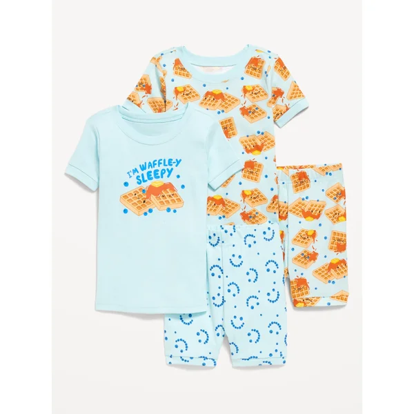 Snug-Fit Graphic Pajama 4-Piece Set for Toddler & Baby - BELGIAN WAFFLE