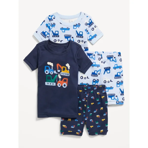 Snug-Fit Graphic Pajama 4-Piece Set for Toddler & Baby - New Construction