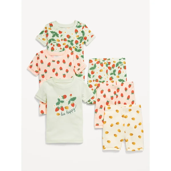 Snug-Fit Graphic Pajama 6-Piece Set for Toddler & Baby - Wild Strawberry