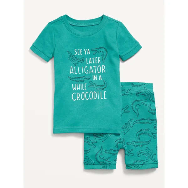 Snug-Fit Graphic Pajama Set for Toddler & Baby - Alligator