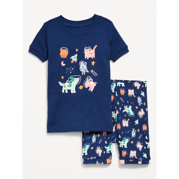 Snug-Fit Graphic Pajama Set for Toddler & Baby - Animal Prints