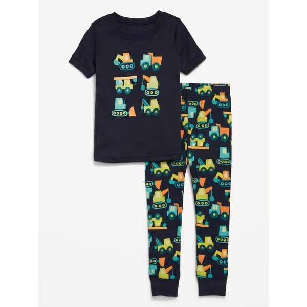 Snug-Fit Graphic Pajama Set for Toddler & Baby - Construction Time