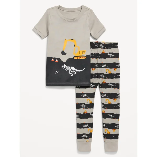 Snug-Fit Graphic Pajama Set for Toddler & Baby - Dino Discovery