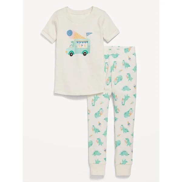Snug-Fit Graphic Pajama Set for Toddler & Baby - Dino-scream