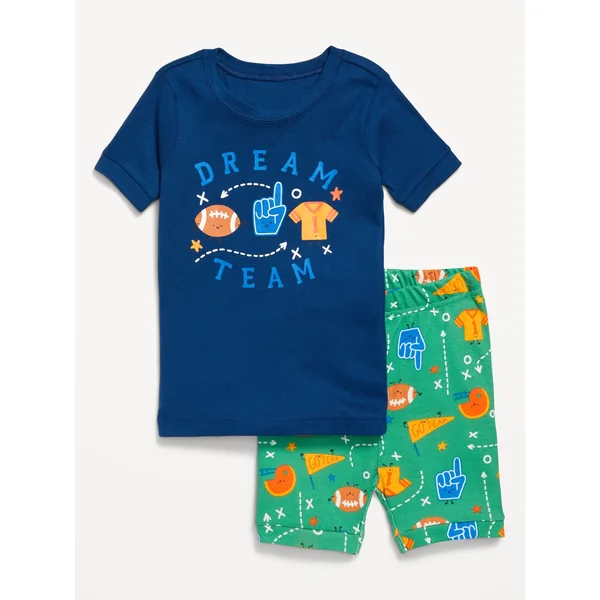 Snug-Fit Graphic Pajama Set for Toddler & Baby - Football
