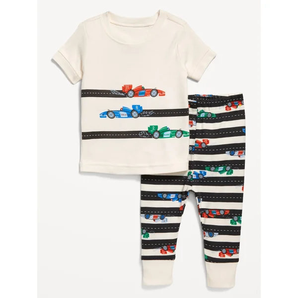 Snug-Fit Graphic Pajama Set for Toddler & Baby - Racecars