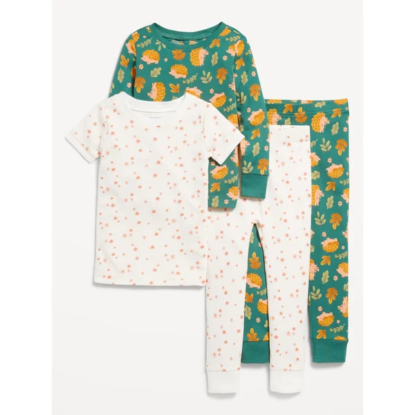 Snug-Fit Pajama 4-Piece Set for Toddler & Baby - DITSY FLORAL
