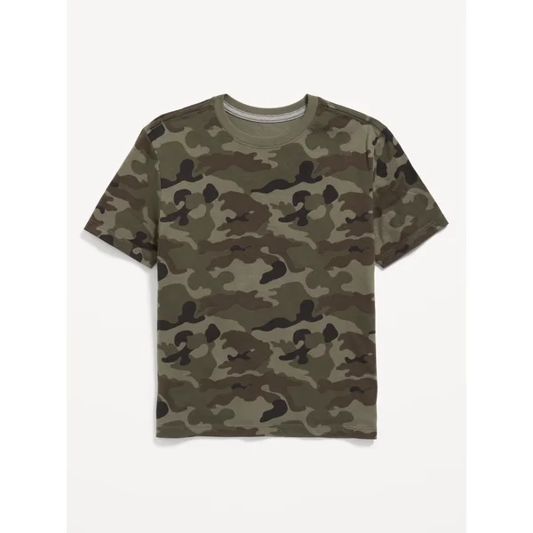 Softest Printed Crew-Neck T-Shirt for Boys - Green Camo