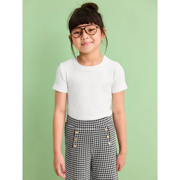 Softest Scoop-Neck T-Shirt for Girls - White Lilies