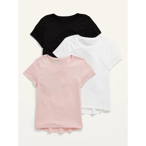 Softest Short-Sleeve Solid T-Shirt 3-Pack for Girls - Solid Pack