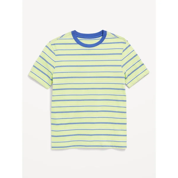 Softest Short-Sleeve Striped T-Shirt for Boys - Pale Citron