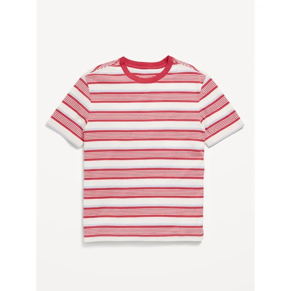 Softest Short-Sleeve Striped T-Shirt for Boys - Red Stripes