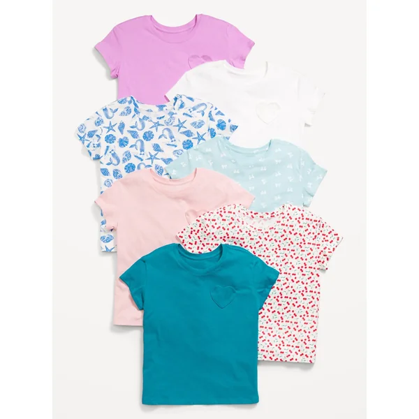 Softest Short-Sleeve Variety T-Shirt 7-Pack for Girls - Cherries