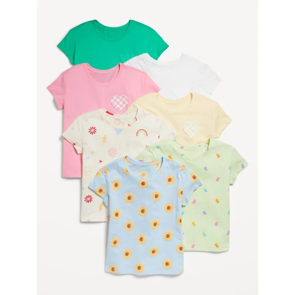Softest Short-Sleeve Variety T-Shirt 7-Pack for Girls - Icons