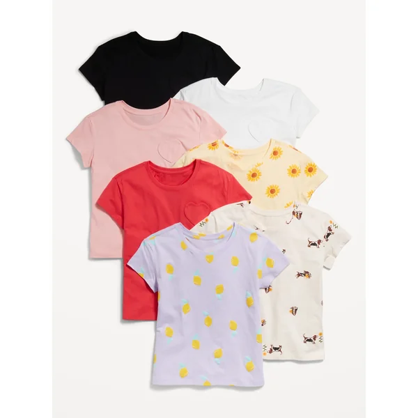 Softest Short-Sleeve Variety T-Shirt 7-Pack for Girls - Outside Fun