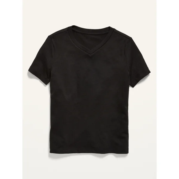 Softest V-Neck T-Shirt for Boys - Black Jack