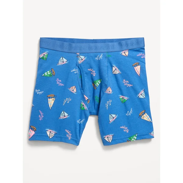 Soft-Washed Boxer Briefs -- 6.25-inch inseam - Sailboat Print