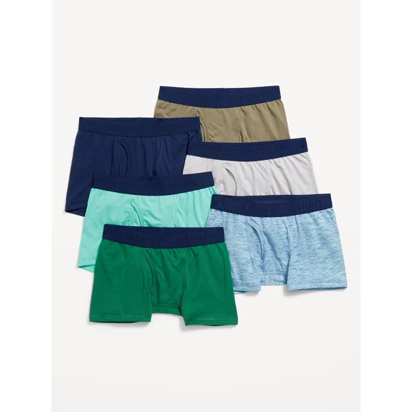 Solid Boxer-Brief Underwear 6-Pack for Boys - Greenery