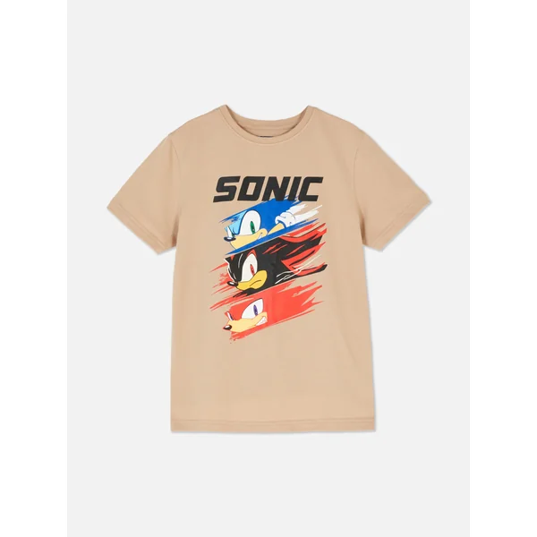 Sonic The Hedgehog Sonic, Shadow and Tails T-Shirt - Stone
