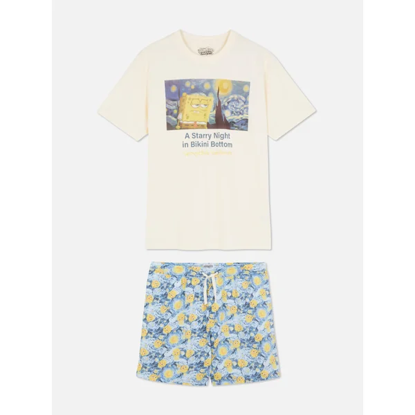 SpongeBob SquarePants Starry Night Graphic Pajamas - Blue