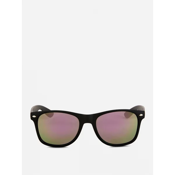 Square Frame Mirrored Sunglasses - Pink