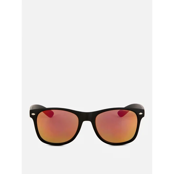 Square Frame Mirrored Sunglasses - Red