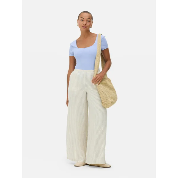 Square Neck Short Sleeve Bodysuit - Blue