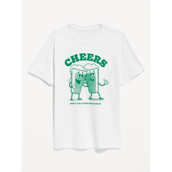 St. Patrick's Day Graphic T-Shirt - Cheers Beer (White)