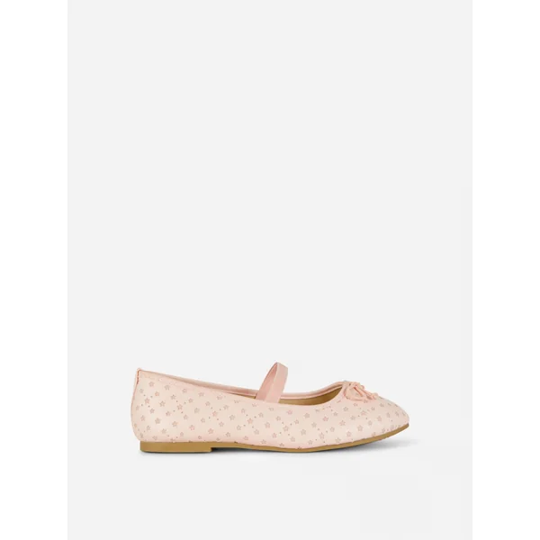 Star Laser Cut Ballet Pumps - Pink