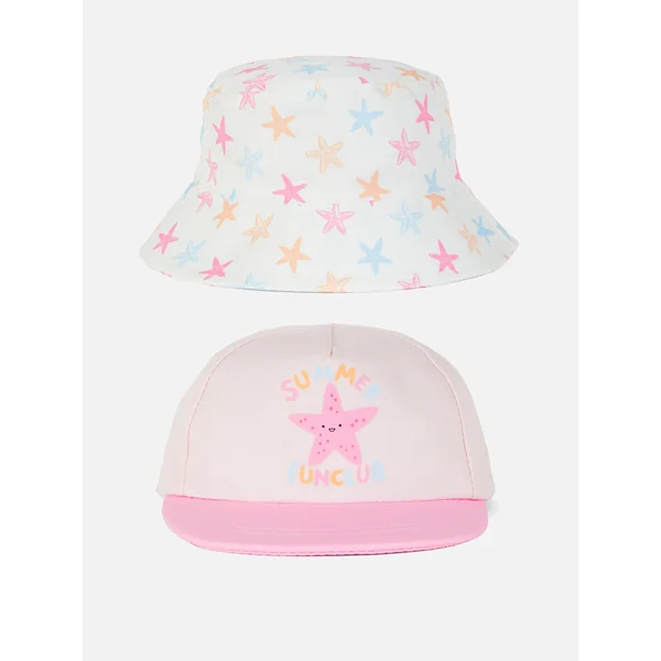Starfish Baseball Cap and Bucket Hat - Multi
