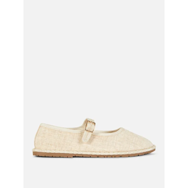 Stitched Mary Janes - Natural