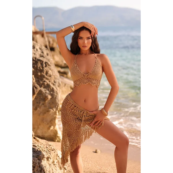Stone Crochet Mini Beach Skirt