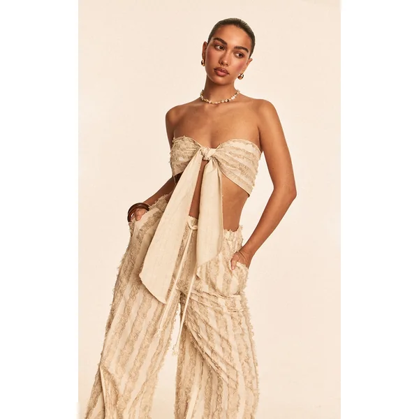 Stone Frayed Linen Look Multiway Beach Top