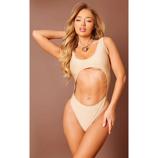 Stone High Leg Cut Out Swimsuit