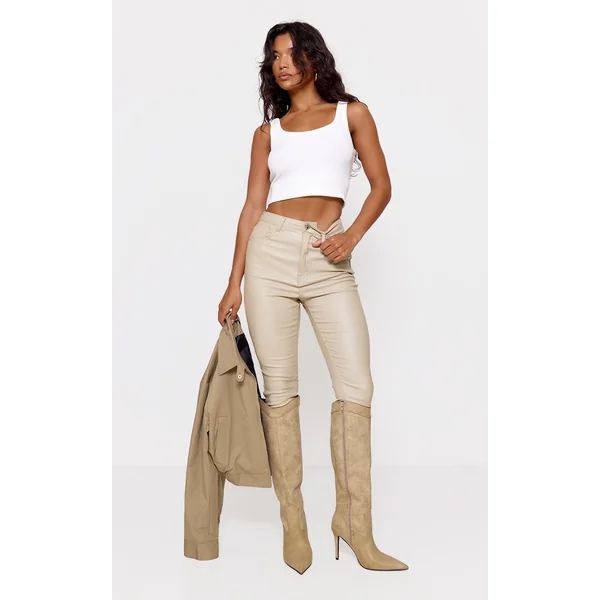 Stone Hourglass Coated Skinny Jeans