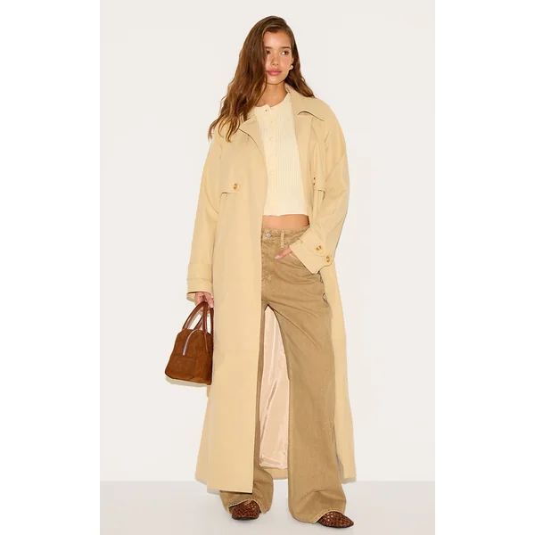Stone Oversized Storm Flap Detail Trench