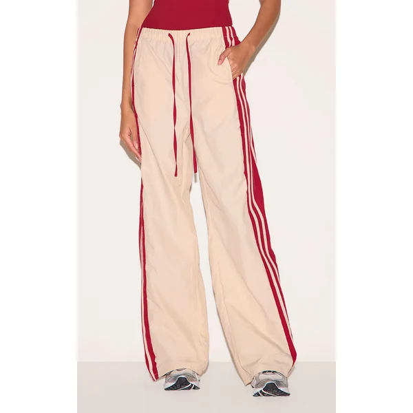 Stone Shell Contrast Side Stripe Track Pants
