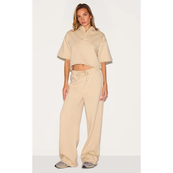Stone Thick Waistband Wide Leg Sweatpants
