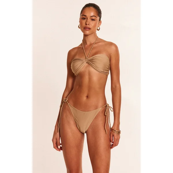 Stone Twist Strap Tie Side Bikini Bottoms