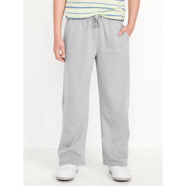 Straight Fleece Sweatpants for Boys - Faux-Heather Gray